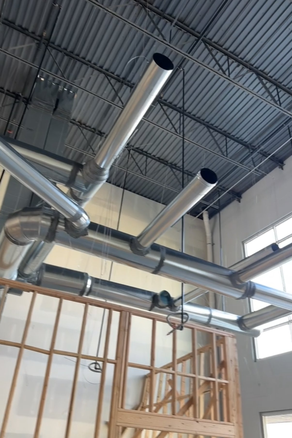 Custom commercial sheet metal ductwork installed by Honest Heating & Cooling in a Utah building